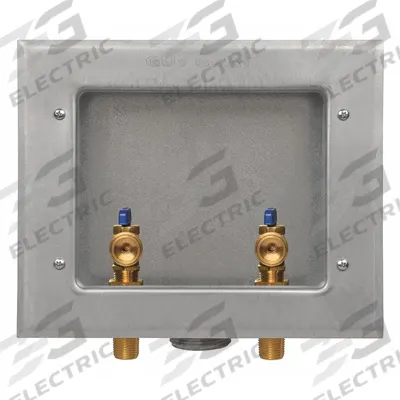 GUY GRAY Outlet Box: 1/2 in MIP/Sweat, 1/2 in MIP/Sweat, Center, 12.25 in Box Wd - Washing Machine Supply Valve Outlet Boxes
