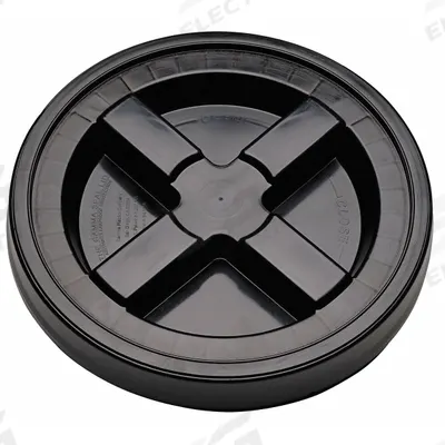 APPROVED VENDOR Pail Lid: Gasketed/Snap-On, 12 in Overall Dia, Black, Plastic - Screw-On Lids