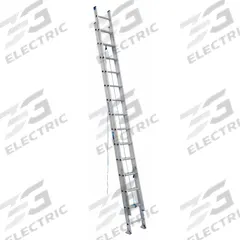 WERNER Extension Ladder: 28 ft Ladder Size, Aluminum, 250 lb Load Capacity, 51 lb Wt, 2 Sections (MPN D1328-2). Key specifications — Color: Silver; Brand: WERNER; Included Features: Mar-Resistant End Caps; Removable Fly: Removable.