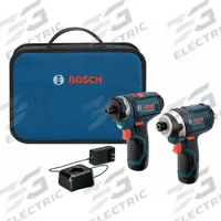 BOSCH Cordless Tool Combination Kit: 2 Tools, Impact Driver/Screwdriver, 12 V DC Volt, 12V MAX* (MPN CLPK27-120). Key specifications — attr1176460: Screwdriver.