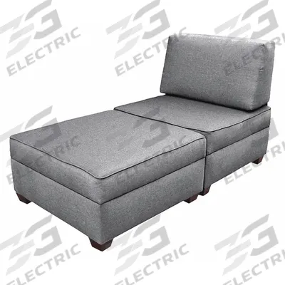 DUOBED Chaise Lounge: Gray, 60 in Overall Wd, 30 in Overall Dp, 36 in Overall Ht - Modular Multifunctional Furniture