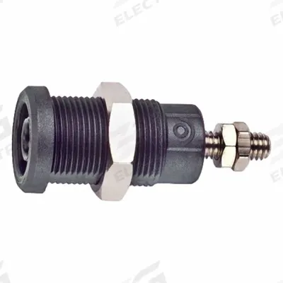 POMONA Panel Mount Banana Jack: CAT III 1000V, 1 3/8 in Lg - Shorting Bar Pin Tip Plugs