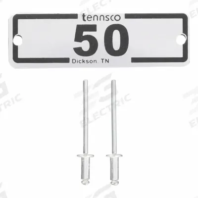 TENNSCO Locker Number Plate: 2 3/8 in x 3/4 in, 25 Plates, 26 to 50, Aluminum - Number Plates