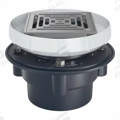 ZURN Floor Drain: 8 1/4 in Overall Dia, 5 in Grate Size, 4 in Nominal Pipe Size, Solvent Weld, PVC (MPN EZ1-PV4-ST-SS). Key specifications — Color: Silver; Connection Type: Solvent Weld; Brand: ZURN; Includes: Stainless Mesh Screen.