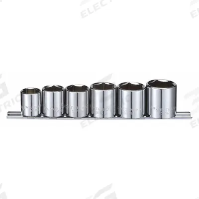 WESTWARD Socket Set: 3/8 in Drive, 6 Piece, 6-Point, SAE - SAE & Metric Socket Sets
