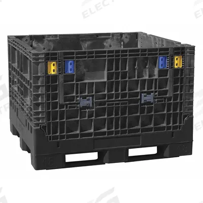 BUCKHORN Collapsible Bulk Container: 36.3 cu ft, 48 in x 45 in x 41 in, Lid Not Included - Collapsible Plastic Bulk Containers
