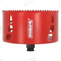 DIABLO Hole Saw: 5 in Saw Dia., 4 Teeth per Inch, 2 3/8 in Max. Cutting Dp, Bi-Metal (MPN DHS5000). Key specifications — attr1098070: 4; attr1098087: DIABLO; attr1098073: Snap-Lock Plus™.