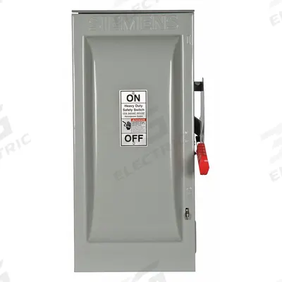 Siemens Safety Switch: Fusible, 100 A, Single Phase, 240V AC, Galvanized Steel - Fusible Safety Switches