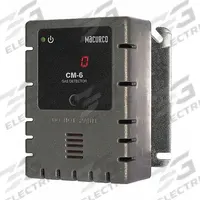MACURCO Fixed Gas Detector: Macurco Control Panel, Carbon Monoxide, cETLus Certified, Gas Detector (MPN CM-6). Key specifications — Brand: MACURCO; Operating Voltage: 12 to 32V DC; Display Type: Digital; Gas Detected: Carbon Monoxide; Measurement Range: Carbon Monoxide (0 to 200 ppm); Product Type: Stand-Alone Detector & Controller; Mounting Location: Wall; For Use With: Macurco Control Panel.