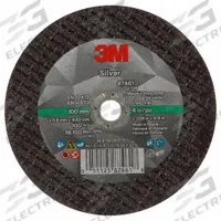 3M Abrasive Cut-Off Wheel: Type 1, 4" x 0.035" x 3/8", Ceramic, 60 Grit, Silver (MPN 87461). Key specifications — Series: Silver; Brand: 3M.