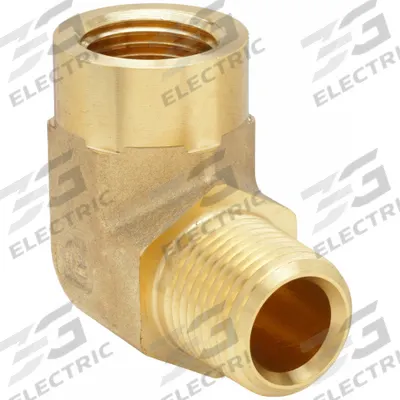 PARKER Metal Pipe Elbow: 90° Elbow, Brass, 1/8 in x 1/8 in - Threaded Extreme-Pressure Hydraulic Pipe Fittings