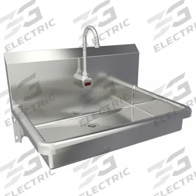 SANI-LAV Hand Sink: 1 Stations, 5 in Bowl Dp, 27 in Bowl Lg, 16 1/2 in Bowl Wd - One-Station Wall-Mounted Hand Sinks with Faucets