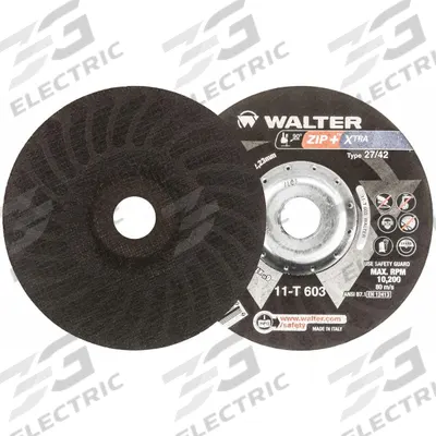 WALTER SURFACE TECHNOLOGIES Depressed Center Cut-Off Wheel: Type 27, 6" x 1/16" x 7/8" - General Purpose Cut-Off Wheels for Carbon & Stainless Steel