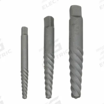 CHICAGO-LATROBE Screw Extractor Set: 3 Pc, Spiral Flute - Spiral-Flute Extractor Sets