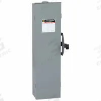 SQUARE D Safety Switch: Fusible, 100 A, Three Phase, 600V AC, Galvanized Steel, Indoor/Outdoor (MPN DT363RB). Key specifications — Brand: SQUARE D.