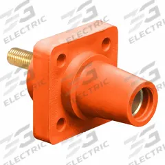 Single Pole Receptacle: Orange, Straight Taper Nose Mating, Threaded Stud Termination, 400 A (MPN 16R24-1UO). Key specifications — Series: 16; Receptacle Gender: Female; Brand: LEVITON.