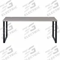 HIRSH Office Desk: Particle Board, Gray, 0 Pedestals, 0 Drawers, 60 in Overall Wd, 30 in Overall Dp (MPN 23938). Key specifications — Desktop Material: Particle Board; Includes Modesty Panel: No; Desktop Color: Gray; Brand: HIRSH; Frame Color: Black; Frame Material: Steel; Product Type: Rectangular Office Desk.