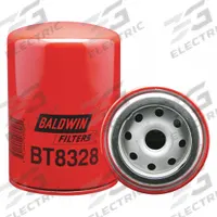 BALDWIN FILTERS Hydraulic Filter: Hydraulic Fluid, 3/4"-16 Thread Size, Spin-On, 5 1/2 in Overall Ht (MPN BT8328). Key specifications — Media Material: Cellulose; Brand: BALDWIN FILTERS; Compatible Fluid Type: Hydraulic Fluid; Compatible Vehicle Make: Ford; Includes: Anti-Drainback Valve; Thread Size: 3/4"-16.