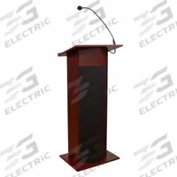OKLAHOMA SOUND Sound Lectern: Mahogany, Includes Battery, Clip-On/Handheld, Laminate, Stationary (MPN M111PLS-MY/LWM-5). Key specifications — Color: Mahogany; Brand: OKLAHOMA SOUND; Includes Battery: Yes; Material: Laminate; Sound System Included: Clip-On Microphone; Includes Document Rail: Yes.