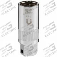 MILWAUKEE Spark Plug Socket: 3/8 in Drive Size, 13/16 in Socket Size, 6-Point, Deep, Chrome (MPN 48-22-9554). Key specifications — attr1204270: Chrome; attr1204275: MILWAUKEE; attr1204284: Deep; attr1204287: Not Tether Capable.