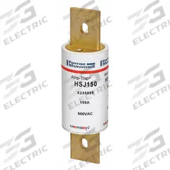 MERSEN Fuse: HSJ Series, Class J, Bolt-On Body, Very-Fast-Acting, 150 A, 600 V AC, 500 V DC (MPN HSJ150). Key specifications — Series: HSJ; Brand: MERSEN.