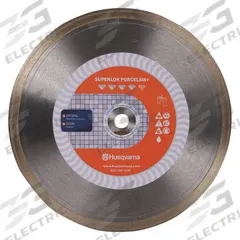 HUSQVARNA Diamond Saw Blade: Ceramic Tile/Granite/Marble/Porcelain, 10 in Blade Dia., Wet/Dry, Good (MPN Superlok Porcelain+10). Key specifications — attr1097734: Wet/Dry; attr1097738: Angle Grinder; attr1097751: HUSQVARNA.