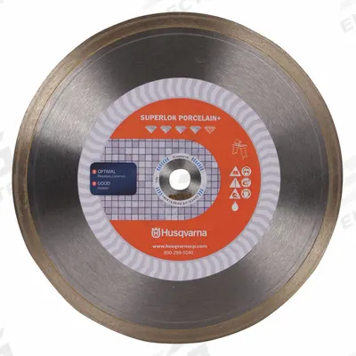 HUSQVARNA Diamond Saw Blade: Ceramic Tile/Granite/Marble/Porcelain, 10 in Blade Dia. - Tile-Cutting Blades
