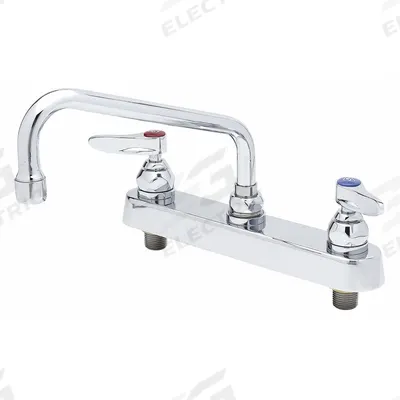 T&S BRASS Low Arc Laundry Sink Faucet: Centerset, Deck, Brass, 2.2 gpm Flow Rate - Centerset Bar Sink Faucets