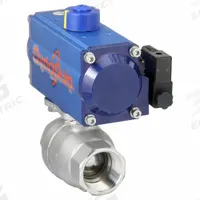 DYNAQUIP CONTROLS Pneumatically Actuated Two-Way Ball Valve: 1 1/2 in, Stainless Steel, FNPT x FNPT (MPN P2S27AJDA063A). Key specifications — Brand: DYNAQUIP CONTROLS; Pilot Solenoid Voltage: 115V AC.