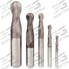 APPROVED VENDOR End Mill Set: Ball Nose, 5 Pc, Carbide, TiCN Coated, 2 Flute, 1/8" to 1/2" Mill Dia (MPN 221-888882)