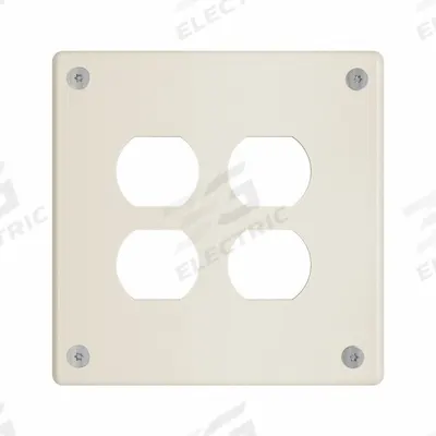 LEGRAND Wall Plate: Duplex Outlet, 2 Gang, Ivory - Tamper-Resistant Wall Plates