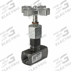 PARKER Flow Control Valve: 25 gpm Max Flow Rate, #12 SAE O-Ring Boss, #12 SAE O-Ring Boss, Steel (MPN MV1220S). Key specifications — attr1018158: Manual; attr1018114: Rotary Knob; attr1018116: Steel; attr1018117: PARKER; attr1018137: Two-Way.