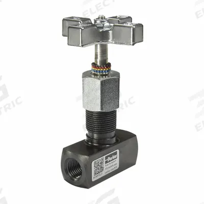 Parker Flow Control Valve: 25 gpm Max Flow Rate, #12 SAE O-Ring Boss, #12 SAE O-Ring Boss - Precision Needle Flow Control Valves