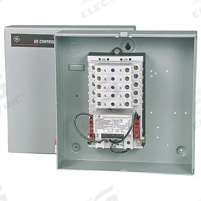 GE Lighting Magnetic Contactor: 12 Poles, 120V AC, 30 A - Enclosed Mechanically Held Lighting Contactors