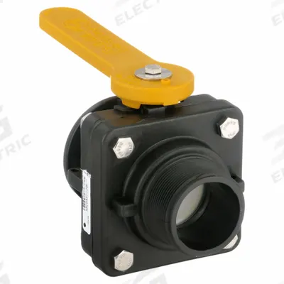 BANJO Manual Two-Way Ball Valve: 2 in, Polypropylene, Straight, 225 psi Max. Pressure (CWP) - Polypropylene Ball Valves