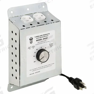 TJERNLUND Dehumidistat: Compatible With X2D, 115V AC - Dehumidistats for Crawlspace Fans
