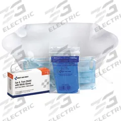 FIRST AID ONLY Face Shield: Anti-Fog, Polycarbonate, Clear, 4 1/2 in Visor Ht, 12 in Visor Wd (MPN 21-024). Key specifications — Visor Color: Clear; Suspension Adjustment Type_Original: Elastic Band; Brand: FIRST AID ONLY.