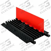 CHECKERS Cable Protector: 5 Channels, Hinged, 1 13/40 in Max Cable Dia, 19 1/2 in Wd, 2 1/8 in Ht (MPN GD5X125-O/B). Key specifications — Brand: CHECKERS; Color: Black/Orange; Component: Cable Ramp-Straight Section; Material: Polyurethane.