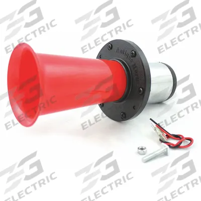 FIAMM Electric Horn: 12V DC, Full Tone, Electric, Red/Black, Unfinished - Electric-Powered Horns