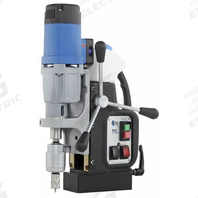 CS UNITEC Magnetic Drill: 50 RPM – 450 RPM, Electric Magnet, 6 1/3 in Drill Travel - Adjustable-Base Magnetic Drill Presses
