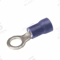 BURNDY Vinyl Ring Terminal For 16 - 14 AWG: Blue, Vinyl Insulation, 5/16 in Stud Size, 600 V (MPN TP14516). Key specifications — attr1308027: BURNDY; attr1356587: Funnel Entry.