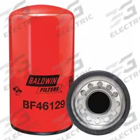BALDWIN FILTERS Fuel Filter: Spin-On, 4 3/4 in Outside Dia, M90 x 2.0 Thread Size, Paper, BF46129. Key specifications — attr1137520: BF46129; attr434022: BALDWIN FILTERS; attr427730: Paper; attr427731: Attached Gasket; attr1017112: Buses; attr1017113: Kenworth.