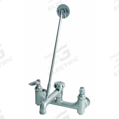 T&S BRASS Straight Service Sink Faucet: Wall, Centerset, Brass, Chrome - Widespread Utility Faucets