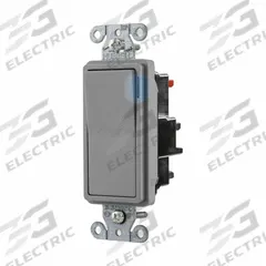 HUBBELL Wall Switch: Rocker Switch, Single Pole, Maintained, Gray, 120/277V AC, 20 A (MPN DS120STILGY). Key specifications — Illuminated: Yes; Voltage Rating: 120/277V AC.