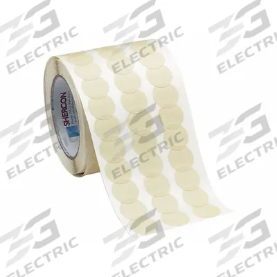 CAPLUGS Paper Tape Discs: KD SH, Off-White, Disc, 1/4 in Pre-Cut Dia, Acrylic, Crepe Paper - High-Temperature Masking Tape Discs