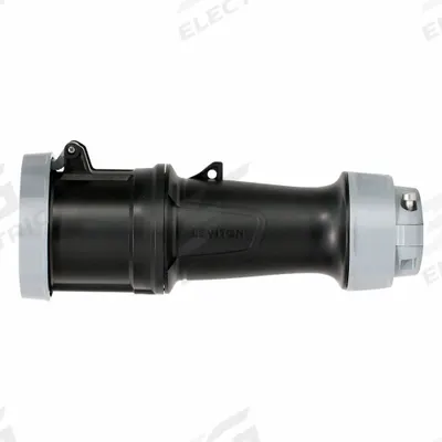 LEVITON Pin and Sleeve Connector: Black, 600V AC, Three Phase, 60 A, 3 Pole, 4 Wire - Washdown-Rated Connectors