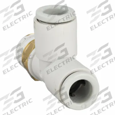 SMC Push-Fit Tee Fitting: 1/8 in Pipe x 6 mm OD x 6 mm OD Size, 33 19/32 mm Overall Lg - Polybutylene & Brass Tube Fittings