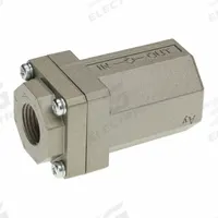SMC Pneumatic Check Valve: Bushing, 1/2 in Rc, 1/2 in Rc, 1 MPa Max. Pressure (MPN AK4000-04). Key specifications — attr291949: 1/2 in Rc; attr291950: 1/2 in Rc; attr291957: Aluminum Die Cast (Body); Aluminum Die Cast (Cover); NBR (O-Ring); POM (Valve); attr294749: SMC.