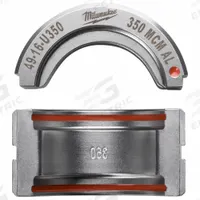 MILWAUKEE Upper and Lower Crimping Die: 350 kcmil, U Style Dies, For Use With 2679-20/49-16-U000 (MPN 49-16-U350). Key specifications — attr511073: U Style Dies; attr511072: Electrical Wire and Cable Crimping; attr473934: MILWAUKEE; attr511065: M18™ FORCE LOGIC™; attr511069: Brown; attr542116: 350 kcmil; attr511067: 2679-20.