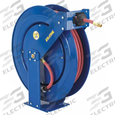 COXREELS Spring Return Hose Reel: 100 ft (1/2 in I.D.), 1/2 in MNPT, 300 psi Max Op Pressure - Truck-Mount Controlled-Retraction Air or Water Spring-Return Hose Reels